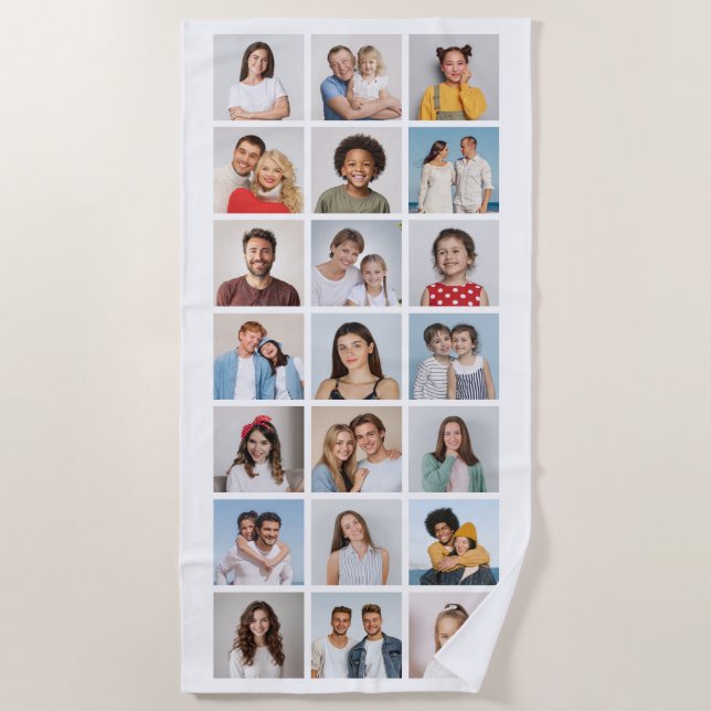 Toalha De Praia Create Your Own 21 Photo Collage  (Frente)