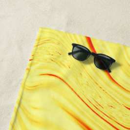 Toalha De Praia Creme de manga, com derrame curvo de vermelho ou c