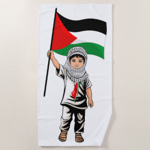Toalha De Praia Criança com a bandeira Keffiyeh Palestine