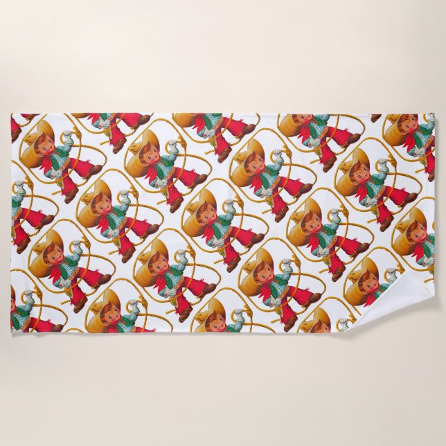 Toalha De Praia Criança de Criança de Garoto Retroativo, Cuja Fama (Frente)