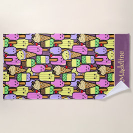 Toalha De Praia Crianças Engraçadas Personagens de desenho animado