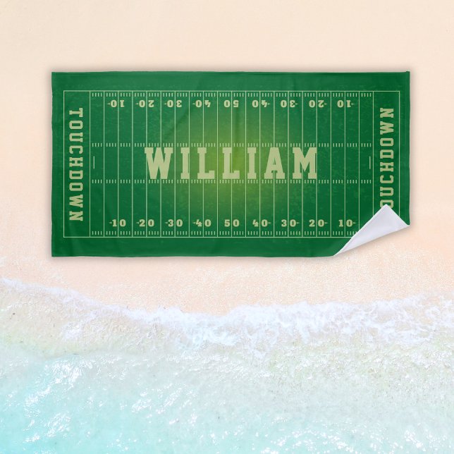Toalha De Praia Crianças Personalizadas do Campo de Futebol Americ (American Football Field Personalized Kids Beach Towel
)