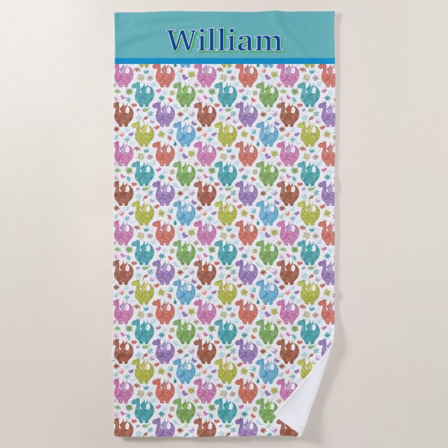 Toalha De Praia Crianças Personalizadas Dragão Beach Towel (Frente)