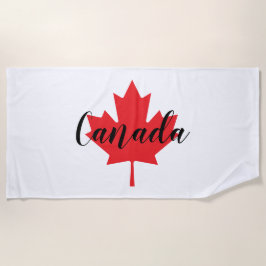 Toalha De Praia Crie sua folha de mapa vermelho personalizado do C