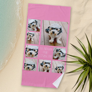 Toalha De Praia Crie uma coleção de fotos personalizada com 8 fo