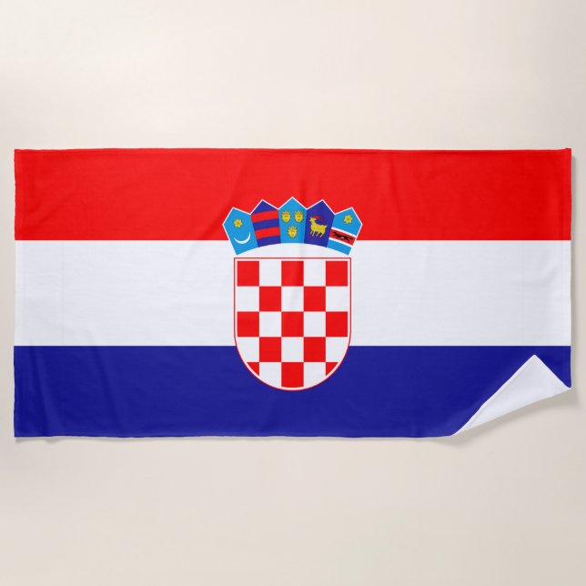 Toalha De Praia Croatia flag Beach Towel (Frente)