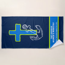 Cross & Anchor Beach Towel