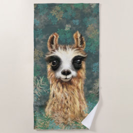 Toalha De Praia Curioso Llama Funny Beach Towel