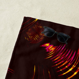 Toalha De Praia Curvas acastanhadas pontiagudas de cor rosa a amar