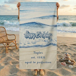 Toalha De Praia Custom Birthday Beach Towel 