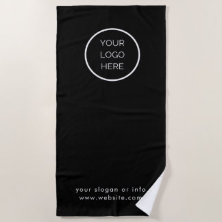 Toalha De Praia Custom Corporate Business Logo Black Chocolate Fav