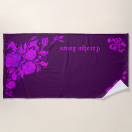 Toalha De Praia Custom Vintage Gothic Rose Engraving Yoga Mat