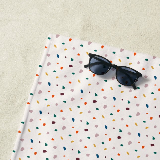 Toalha De Praia Cute Dots Terrazzo Pattern Beach Towel (In Situ)