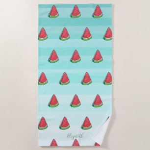 Toalha De Praia Cute Girly Watermelon Ombre -Personalizado