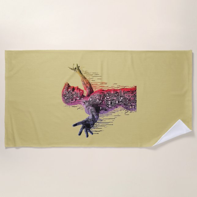 Toalha De Praia Cyber Humano (Frente)