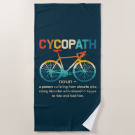 Toalha De Praia Cycopath Funny Cycling para Ciclistas e Bikers