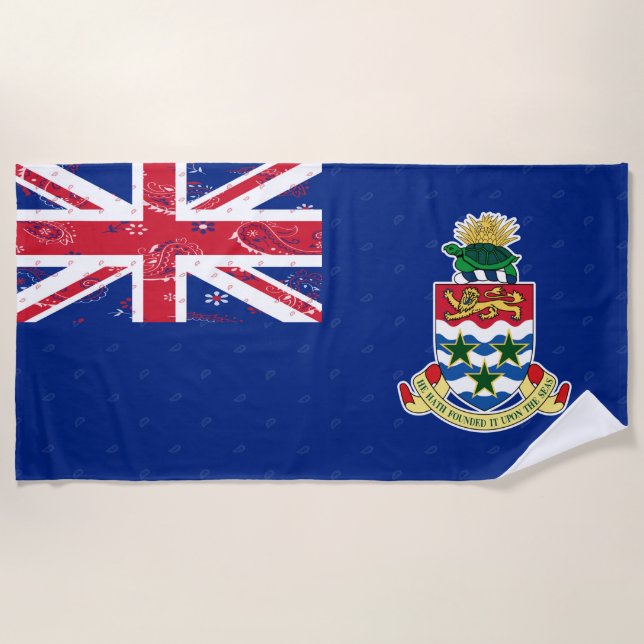 Toalha de praia da bandeira de Cayman Islands (Frente)