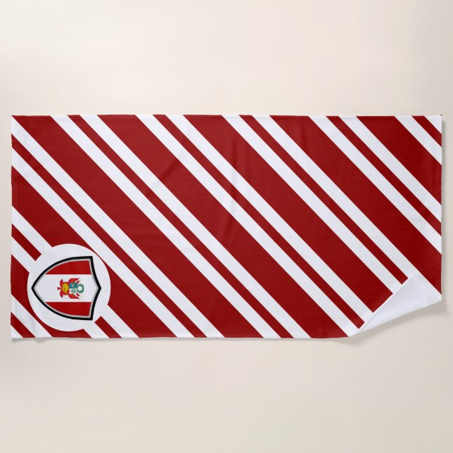 Toalha de praia da bandeira peruana (Frente)