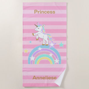 Toalha De Praia 🦄 da princesa Unicórnio