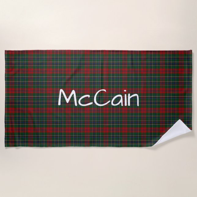 Toalha de praia da Xadrez MacClain McLean Tartan (Frente)