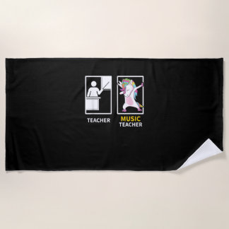 Toalha De Praia Dabbing Unicorn Music Teacher Gift T-Shirt