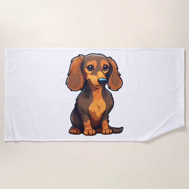 Toalha De Praia Dachshund 3 (Frente)