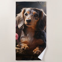 Dachshund Entre Os Blooms