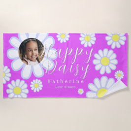 Toalha De Praia Daisy Simple Photo Violet