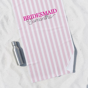 Toalha De Praia Damas de honra com nome personalizado em letra man