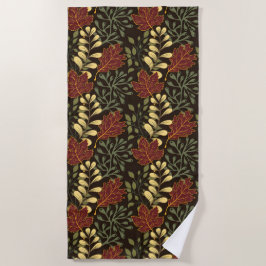 Toalha De Praia Dark red maple leaves floral pattern
