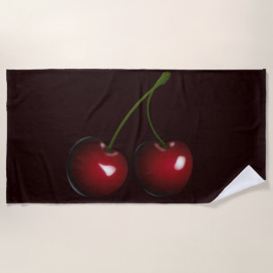 Toalha De Praia Dark Red Sweet Cherry