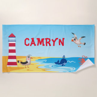 Toalha de praia das crianças personalizadas