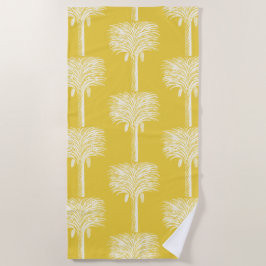 Toalha De Praia Data tropical moderna Palm amarelo