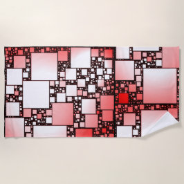 Toalha de praia de dança ao quadrado vermelho e br