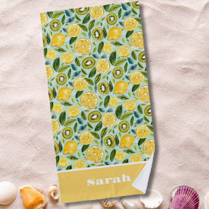 Toalha de Praia de Fruta de Limão Personalizada