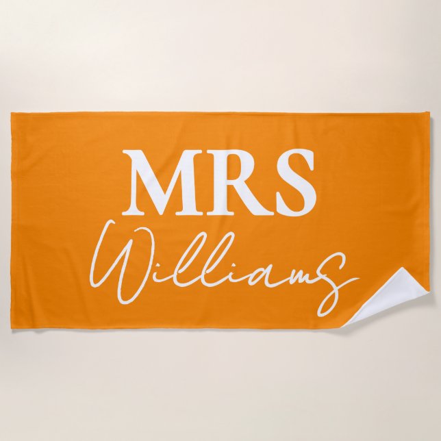 Toalha de praia de lua de mel personalizada, prese (Frente)