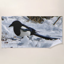 Toalha de praia de Magpie Black Billed Mountain