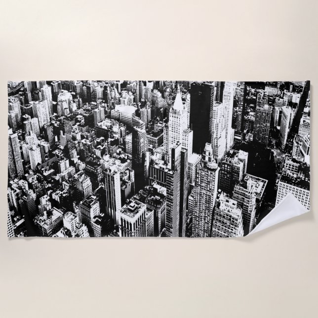 Toalha De Praia De Manhattan ao céu (Frente)