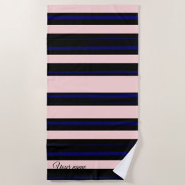 Toalha de praia de marinho rosa e azul personaliza
