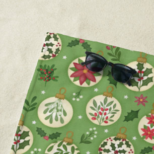 Toalha de Praia de Ornamentos de Natal Desenhados