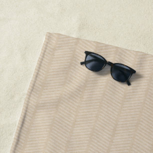 Toalha de Praia de Padrão de Arenque de Beige Soft