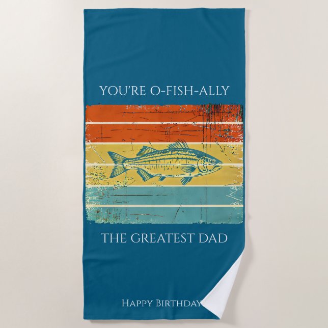 Toalha de praia de Pai personalizada (Frente)