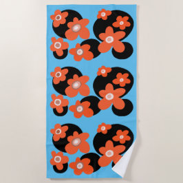 Toalha de praia de papoila vermelha