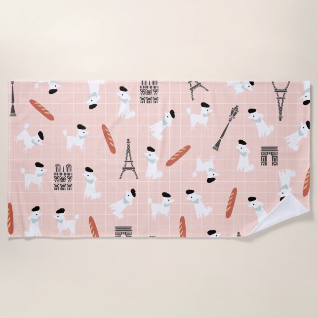 Toalha de praia de Poodle (Frente)