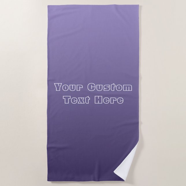 Toalha de praia de texto personalizado Violet Grad (Frente)