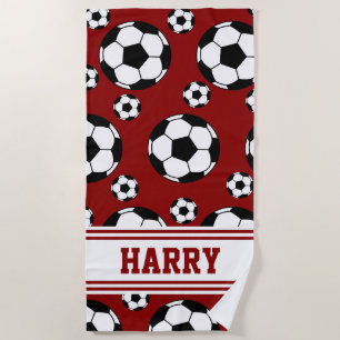 Toalha de Praia de Verão de Futebol Personalizada