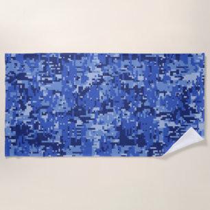 Toalha De Praia Decoração da camuflagem dos pixéis de Digitas d