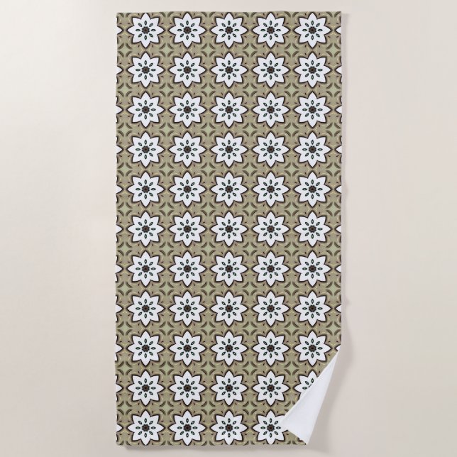 Toalha De Praia Decorative beige background patterned (Frente)