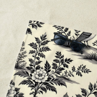 Toalha De Praia Decorative French toile pattern