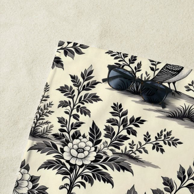 Toalha De Praia Decorative French toile pattern (In Situ)